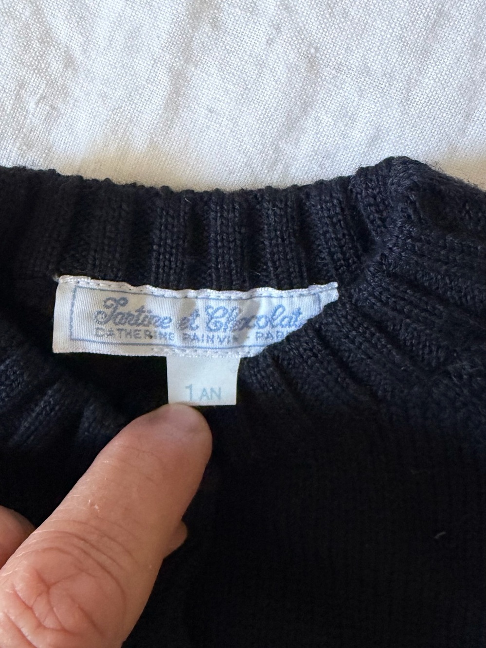 Tartine et Chocolat Navy Knit Button down Sweater